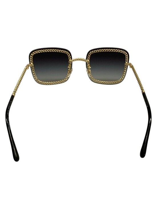 Chanel Sunglasses Dark Gray Gold Black Chain Eyewear main image 4